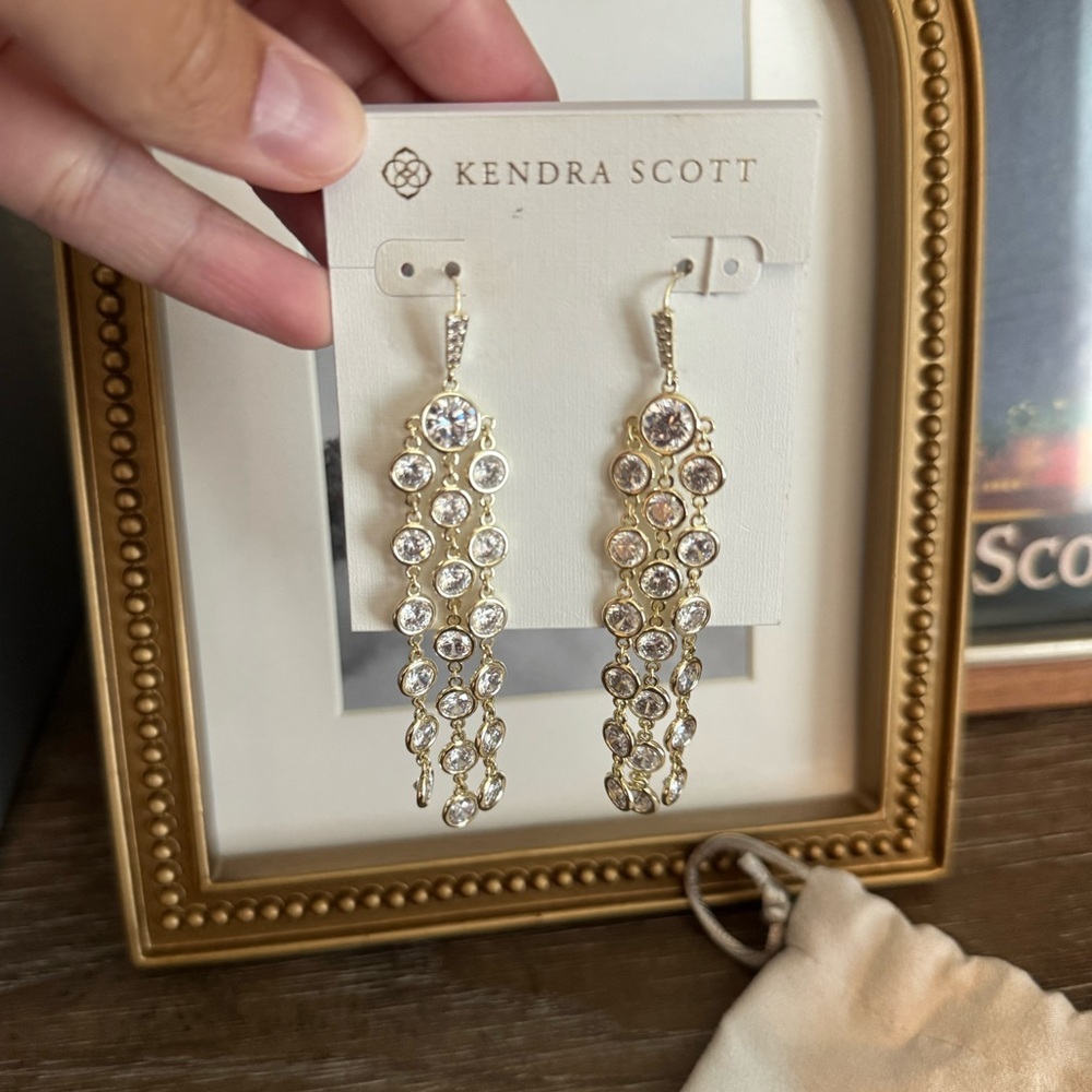 Kendra Scott Gold and Diamond Chandelier Earrings